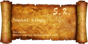 Septei Kinga névjegykártya